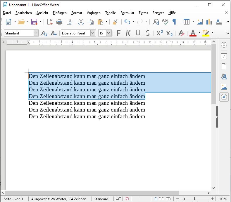 LibreOffice Text markieren