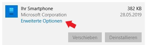 Windows 10: Klickt nun auf den Punkt "Erweiterte Optionen"