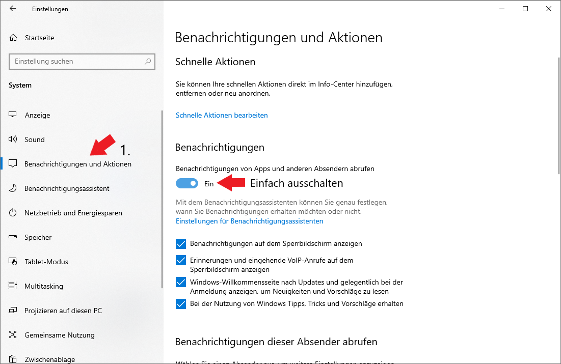 BENACHRICHTIGUNGEN UND NICHT ST REN IN WINDOWS visual data 2