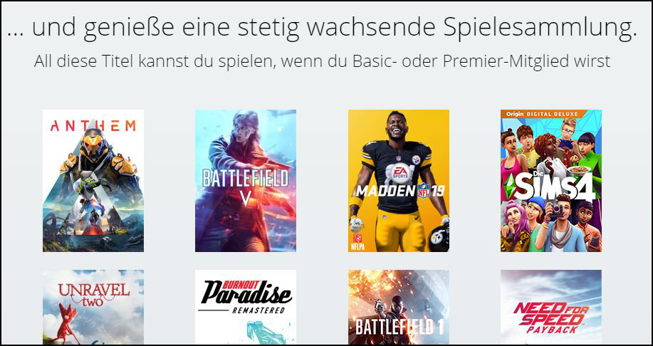 Origin Access Basic: Die Spielesammlung
