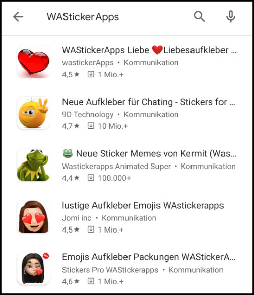 WhatsApp Sticker Pack App herunterladen download Play Store