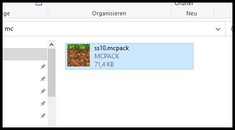Minecraft Windows 10 Bedrock Shader mcpack .mcpack Datei Mod installieren Shaderpack