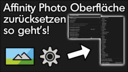 Affinity Photo Studio Werkzeugkästen zurücksetzen Anleitung
