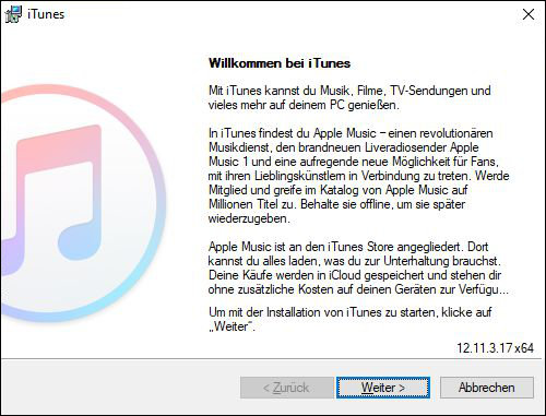 iTunes Windows neu installieren Fehlermeldung