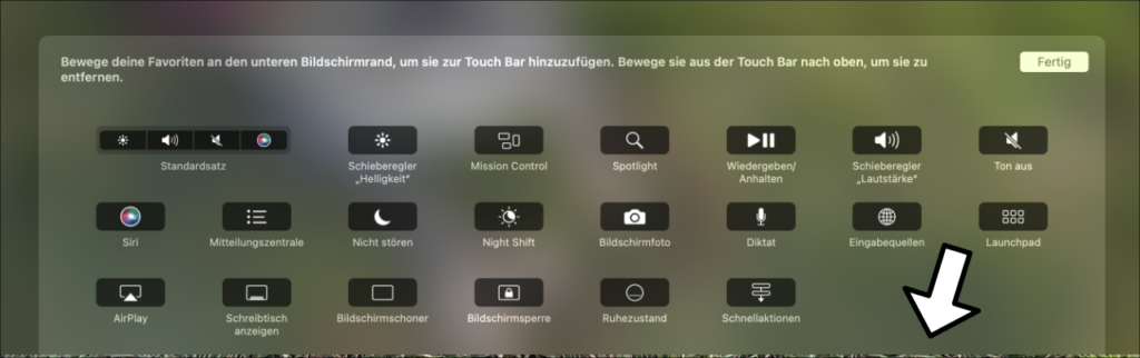 MacBook Touch Bar Symbole Icons anpassen personalisieren austauschen